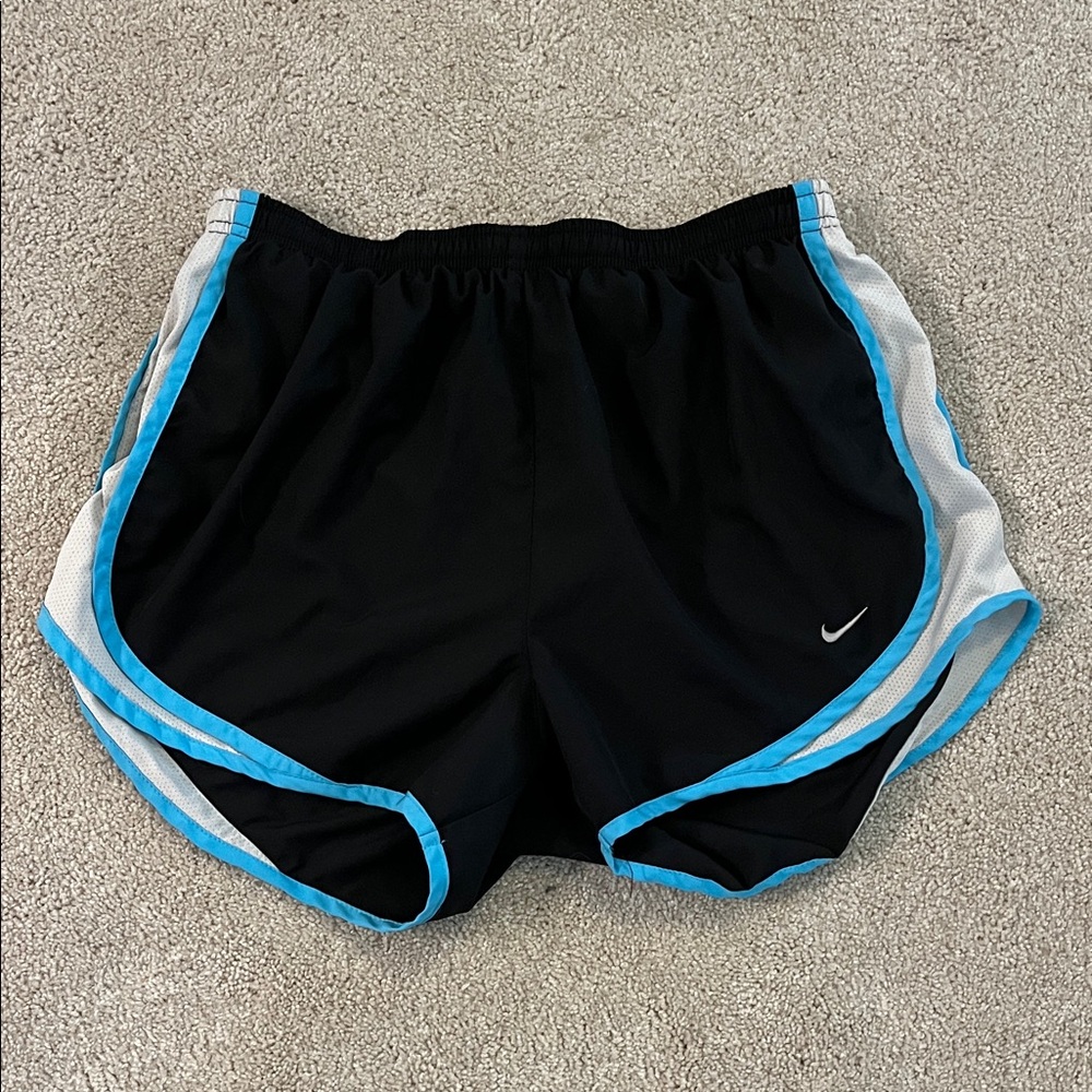 Nike Women's Black Shorts with Blue Trim